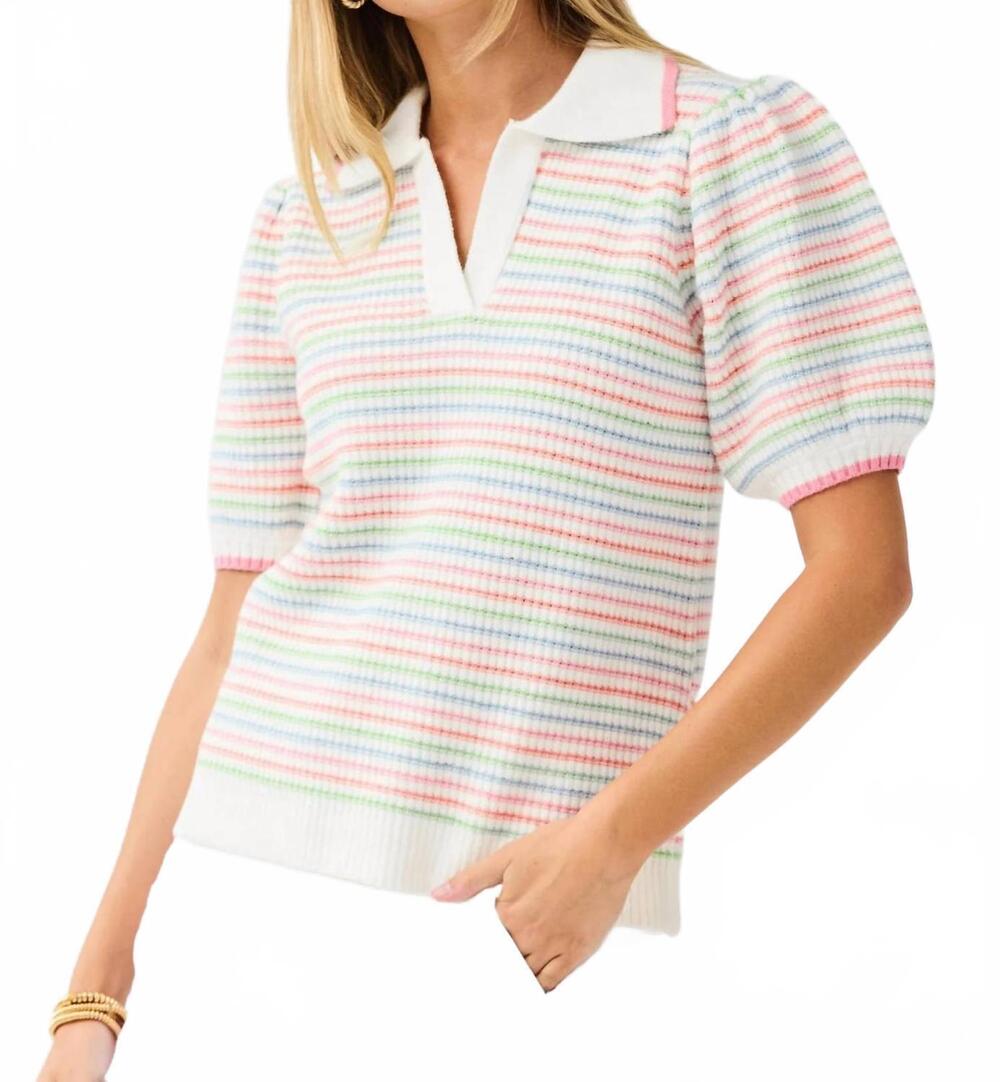 NEW MARY SQUARE emma sweater in white multi